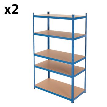 Juego de 2 estanterías de almacenamiento de taller sin tornillos 875kg