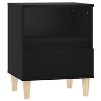 mesita de noche con cajon y compartimento abierto 40 x 35 x 50 cm madera contrachapada negra dec034432