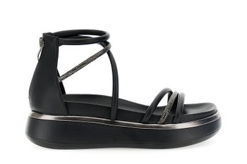 sandalias asimétricas con parte superior y mignons black