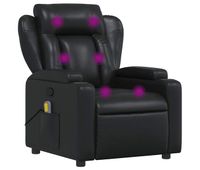vidaxl sillon de masaje reclinable cuero sintetico negro
