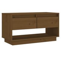 mueble de tv madera maciza de pino marron miel 74x34x40 cm vidaxl