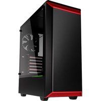 phanteks eclipse p300 e-atx midi-tower pc case - black  red black