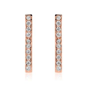Pendientes de plata 925 chapada en oro rosa con circonita cúbica