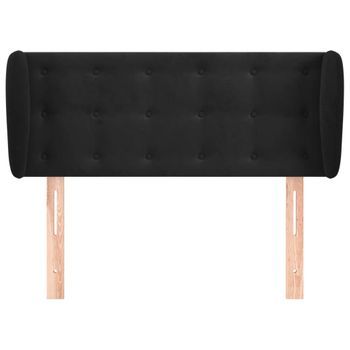Cabecero Cama Mueble De Dormitorio De Terciopelo 93 X 23 X 78/88 Cm Negro M02_0008424