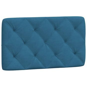 Cabecero Cama Mueble De Dormitorio De Cama Acolchado Terciopelo 80 Cm Azul M02_0004446