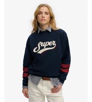 superdry para mujer w2012596a sudadera varsity script loose marino s casual algodon