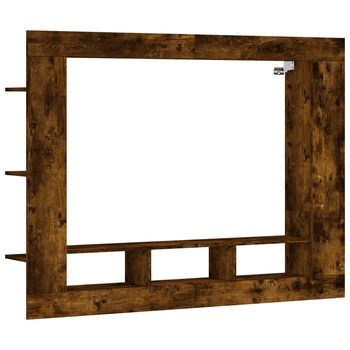 Mueble Tv | Mueble De Salón | Armario Tv Madera De Ingeniería Roble Ahumado 152x22x113 Cm