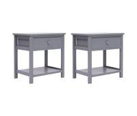 vidaxl mesitas de noche 2 unidades madera de paulownia gris 40x29x42cm