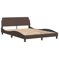 estructura de cama dover cuero sintetico marron 120x200cm vidaxl