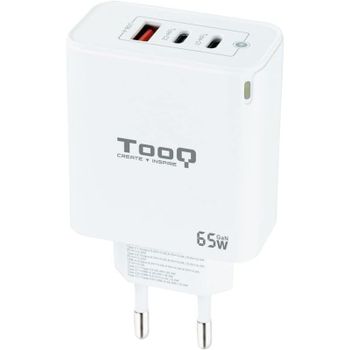 TooQ TQWC-GANQC2PD65WT Cargador de Pared 2xUSB-C/USB 2.0 65W Blanco