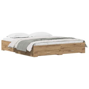 Estructura De Cama Con Cajón Roble Artisan 180 X 200 Cm Vidaxl