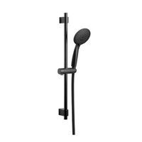 set de barra de ducha young line de acero inoxidable 66cm negro mate 25451100 wenko