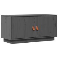 mueble de tv de madera maciza de pino gris 80x34x40 cm vidaxl