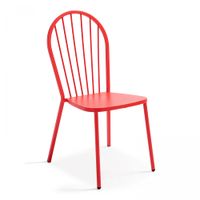 silla de bistro de metal rojo
