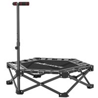 sportnow trampolin de fitness plegable 104 cm con barra ajustable en 3 alturas marco metalico reforzado y bolsa 104x104x114 cm