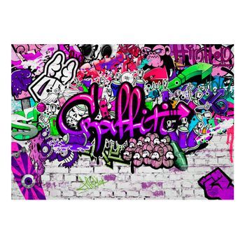 Papel Pintado 3d - Purple Graffiti (250x175 Cm)