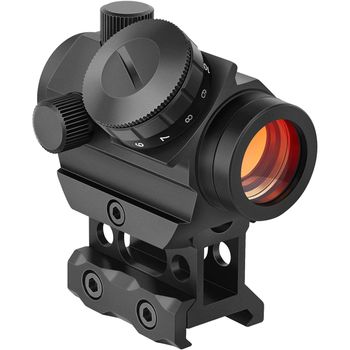 Mira de punto rojo 2MOA, mira réflex de 1x25mm, resistente al agua, a prueba de golpes y antiniebla, mira de punto rojo con soporte elevador de 1 pulgada