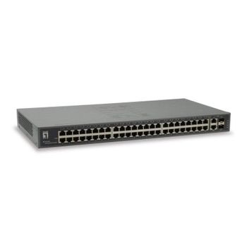 Switch de Red LevelOne FGU-5021 50 Puertos Fast Ethernet 2 Combo SFP Montaje en rack