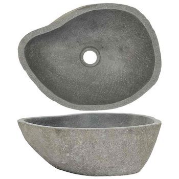 Lavabo De Baño Moderno | Lavabo De Piedra De Río Ovalada 37-46 Cm