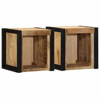 mesitas de noche 2 piezas 40x35x40cm madera maciza rugosa mango vidaxl