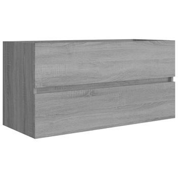 Mueble De Lavabo Madera De Ingeniería Gris Sonoma 90x38,5x45cm Vidaxl
