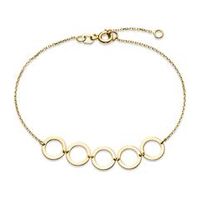 pulsera de mujer circulos de oro amarillo 9 quilates