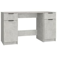 escritorio con armario lateral contrachapada gris hormigon vidaxl