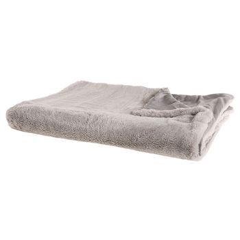Manta De Tejido De Poliéster Gris 150 X 200 Cm Mullido Suave Dormitorio Sala De Estar Moderna Chaab