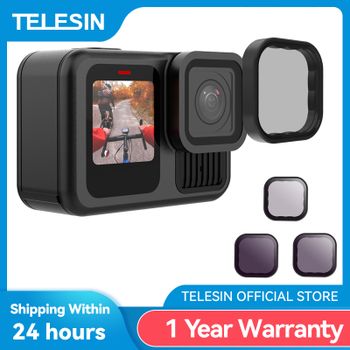 TELESIN ND8 ND16 ND32 ND64 CPL juego de filtros de lente marco de aleación de aluminio para GoPro Hero 13 Cámara de Acción ND CPL filtro de lente