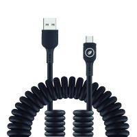 muvit for change cable rizado usb a usb-c 3a60w 12m negro
