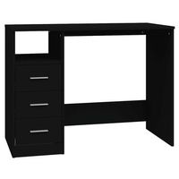 escritorio cajones madera contrachapada negro 102x50x76 cm vidaxl