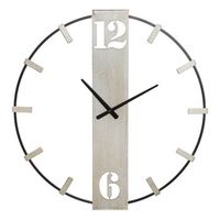 reloj de pared de metal plateado cm 61x45x63