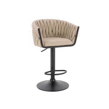 Taburete De Bar Tejido Regulable En Altura Samir - Set De 7 Beige