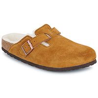 birkenstock zuecos boston shearling leve mink laf para mujer