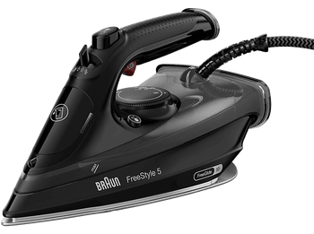 Plancha de vapor - Braun FreeStyle 5 SI5088BK, 2800W, 0.3 l, Golpe 220 g/min, Suela FreeGlide 3D EloxalPlus, Asa ergonómica, Negro