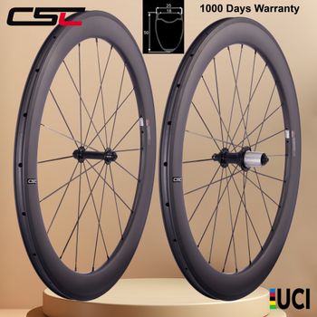 Juego de Ruedas de Carbono para Bicicleta de Carretera CSC UCI Estándar 38/50/60mm, Llanta Interior de 18mm 700C, Llanta de Frenado de Basalto, Freno V, Clincher, Tubulares, UD Mate, R13