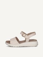 caprice sandal beige made of leather without heel size 40
