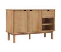 aparador - mueble de almacenamiento madera maciza pino 114x43x735 cm es4837