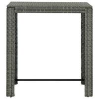 mesa alta para jardin  mesa de exterior ratan sintetico gris 100x605x1105 cm