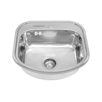 Fregadero Infiniton Belcanto49c1 1 Cubeta Con Desagüe Y Cestillo Acero Inoxidable Satinado 50 Cm