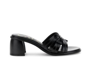 sandalias efecto naplak con costuras decorativas black 37