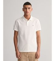 gant para hombre 2220 polo pique slim fit shield blanco xl casual algodon clasico manga corta