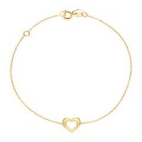 pulsera de mujer corazon de oro de 9 quilates