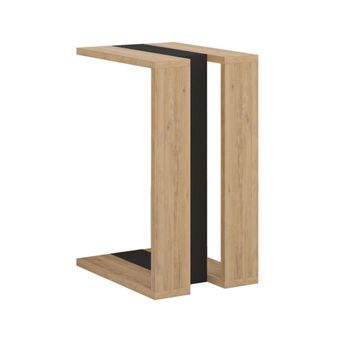 Mesa auxiliar h57 cm - roble y gris