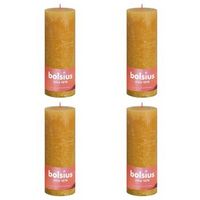 velas rusticas shine 4 unidades panal amarillo 190x68 mm bolsius