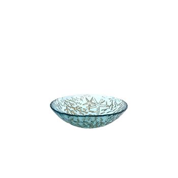 Bol en vidrio azul mar - 20x20x6cm - lote de 6