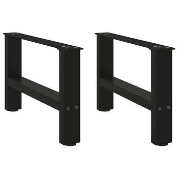 Patas Para Mesa De Centro Negras (2 Unidades, 50 X 30-31 Cm, Acero) Vidaxl