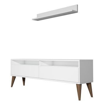 Mueble Tv Con Estante Best Blanco