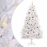 arbol de navidad artificial 270 cm pvc y acero blanco vidaxl