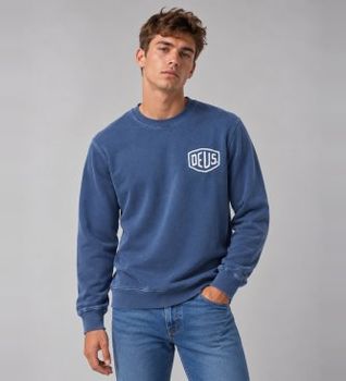 Deus Ex Machina para hombre. D263MSW125 Sudadera Shield Gd azul (S), Casual, Algodón